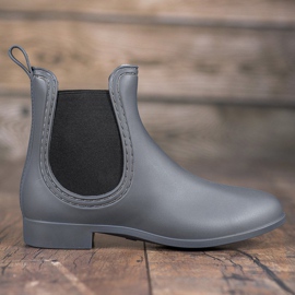SHELOVET Botas de lluvia sin cordones gris 2