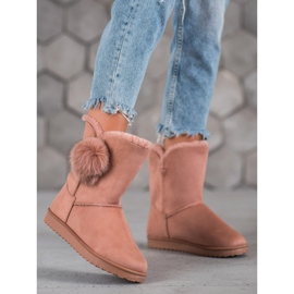 SHELOVET Mukluki con pompón rosa 1