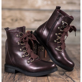 SHELOVET Botas con cordones rojo multicolor 4