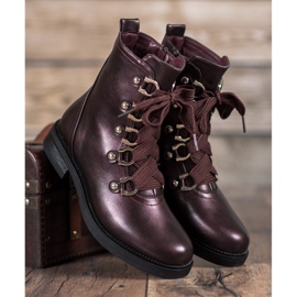 SHELOVET Botas con cordones rojo multicolor 5