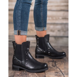 Bestelle Botas sin cordones con chorros negro 1 Bestelle Botas sin cordones con chorros negro 1