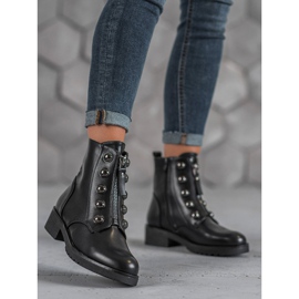 SHELOVET Botines con cremallera negro 4