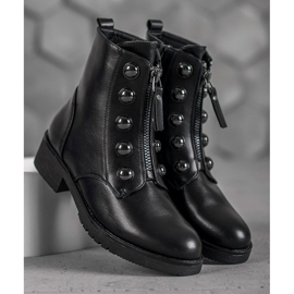 SHELOVET Botines con cremallera negro 2