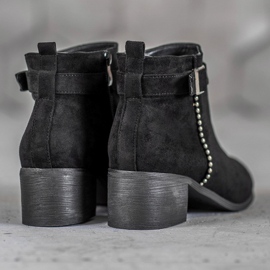 SHELOVET Botas de ante de tacón alto negro 4