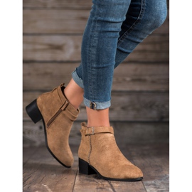 SHELOVET Botas de ante de tacón alto marrón 4