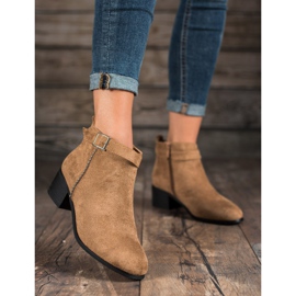 SHELOVET Botas de ante de tacón alto marrón 3