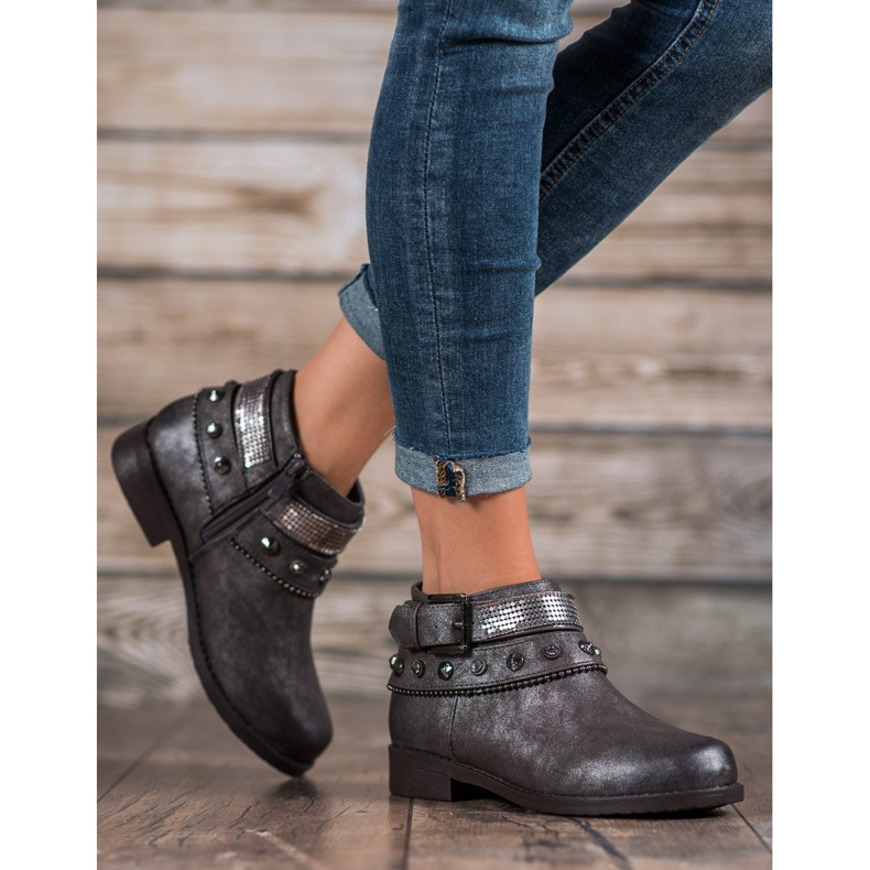 Forever Folie Botas con purpurina gris 1