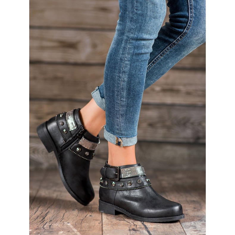 Forever Folie Botas con diamantes de imitación negro 1 Forever Folie Botas con diamantes de imitación negro 1