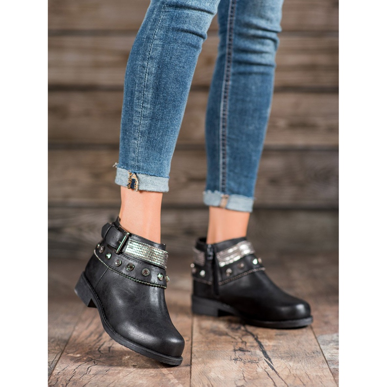 Forever Folie Botas con diamantes de imitación negro 2 Forever Folie Botas con diamantes de imitación negro 2