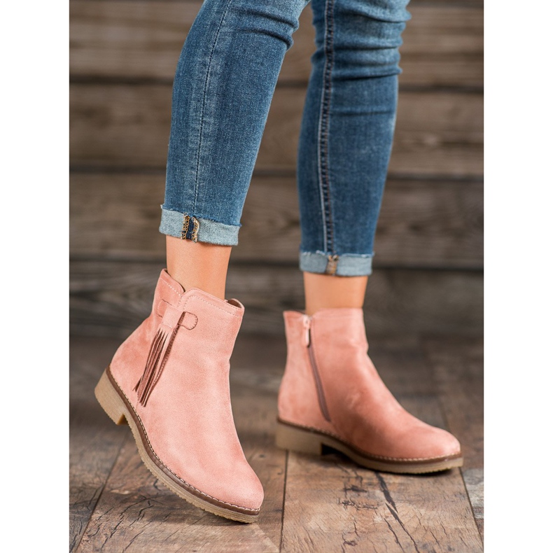 Clowse Botas con flecos rosa 2