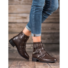 Anesia Paris Botas marrones con hebillas marrón 2