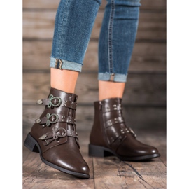 Anesia Paris Botas marrones con hebillas marrón 3