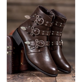 Anesia Paris Botas marrones con hebillas marrón 4