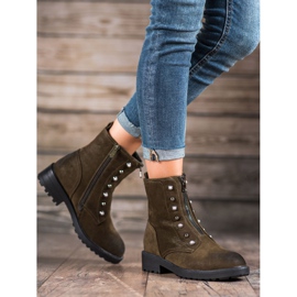 S. BARSKI Botas altas con cuentas verde 4