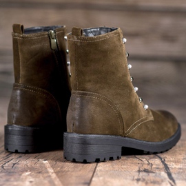 S. BARSKI Botas altas con cuentas verde 1