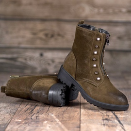 S. BARSKI Botas altas con cuentas verde 2