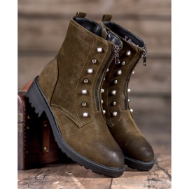 S. BARSKI Botas altas con cuentas verde 3