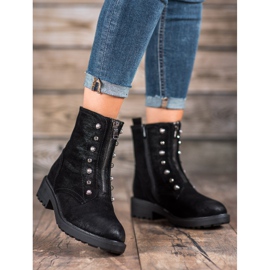 S. BARSKI Botas altas con cuentas negro 5