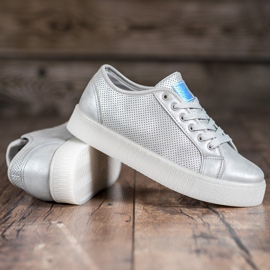 Zapatillas Plateadas gris 4