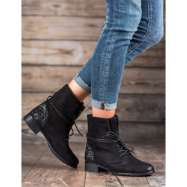 S. BARSKI Botas negras con cordones negro 3