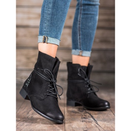 S. BARSKI Botas negras con cordones negro 4