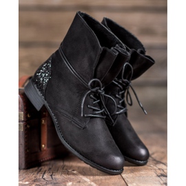 S. BARSKI Botas negras con cordones negro 2