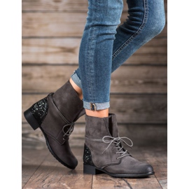 S. BARSKI Botas grises con cordones 3