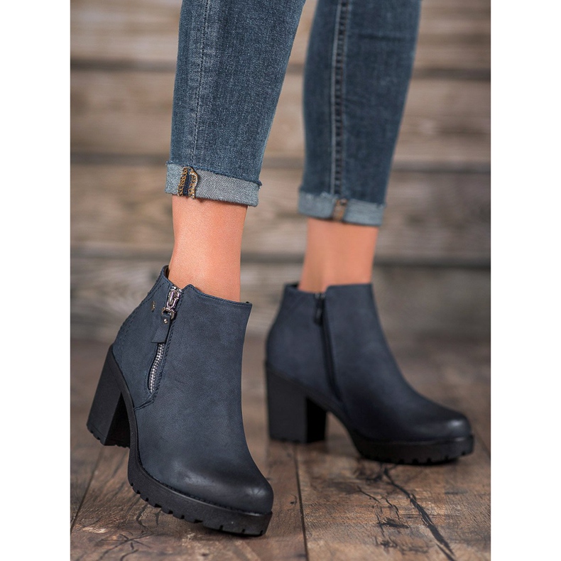 SHELOVET Botas azul marino en la plataforma 1