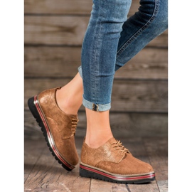 SHELOVET Zapatos en la plataforma con estampado de serpiente marrón 1 SHELOVET Zapatos en la plataforma con estampado de serpiente marrón 1