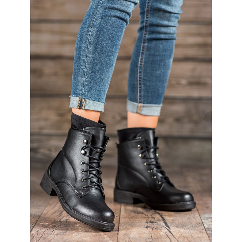Bestelle Botas clásicas con cordones negro 2