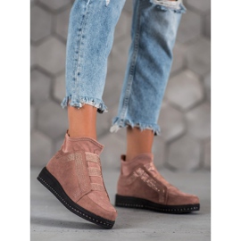 SHELOVET Zapatos sin cordones para mujer rosado 4