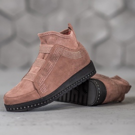 SHELOVET Zapatos sin cordones para mujer rosado 2