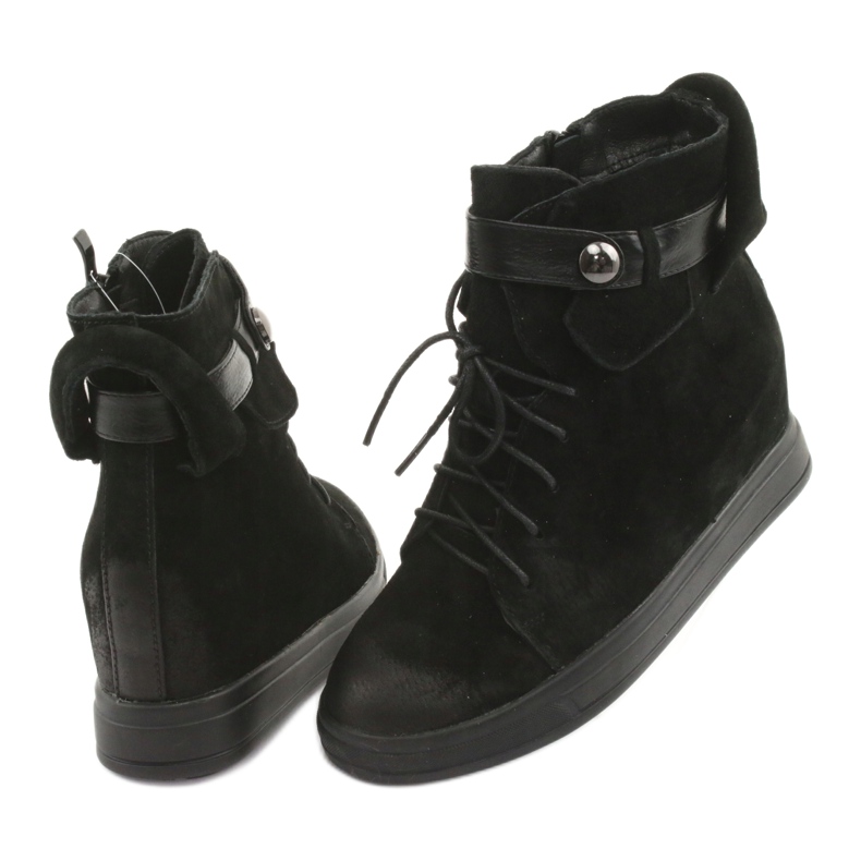 M.Daszyński Zapatillas negras con cremallera 143 negro 4