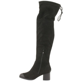 M.Daszyński Botas sobre la rodilla de ante negro 1715 2