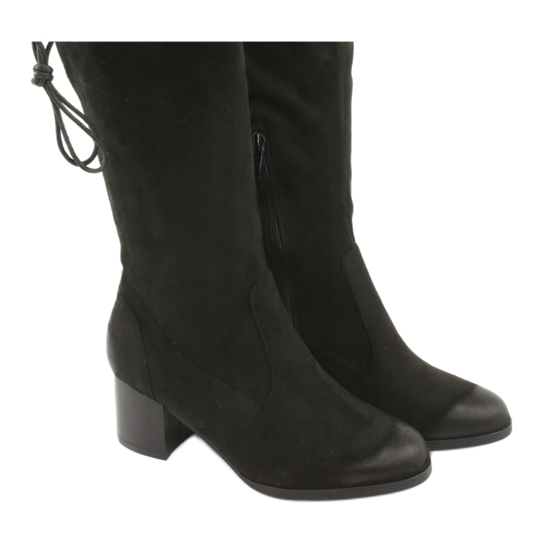 M.Daszyński Botas sobre la rodilla de ante negro 1715 5 M.Daszyński Botas sobre la rodilla de ante negro 1715 5