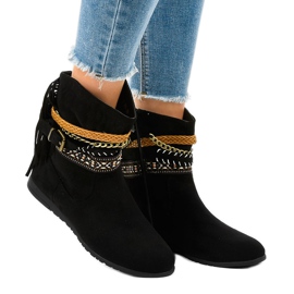 Botas de ante negro con flecos T88 2