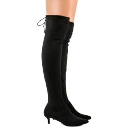 Botas de gamuza para mujer con pin L6838 negro 3