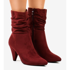 Botas de ante granate en el poste F027 rojo 1