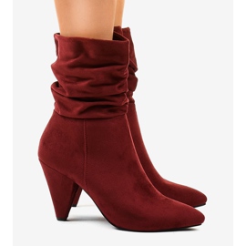 Botas de ante granate en el poste F027 rojo 3