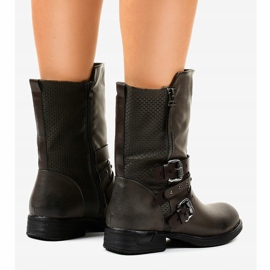 Botas grises planas con aislamiento de mujer F1803 4