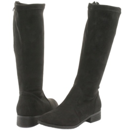 M.Daszyński Botas elásticas negras tacón plano MR1602 negro 4