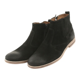 Riko Botas Chelsea de ante con cremallera, sin aislamiento, negro 3