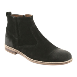 Riko Botas Chelsea de ante con cremallera, sin aislamiento, negro 1