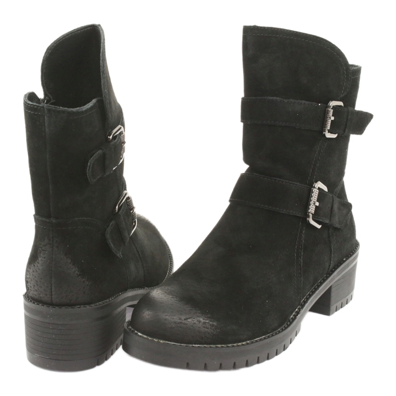 M.Daszyński Botas de piel de ante negro Daszyński 161 4