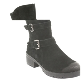 M.Daszyński Botas de piel de ante negro Daszyński 161 1