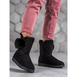 SHELOVET Mukluki con pompón negro 2