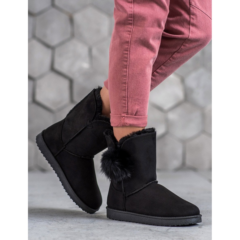 SHELOVET Mukluki con pompón negro 1