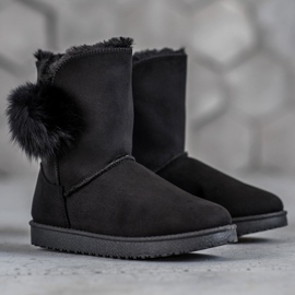 SHELOVET Mukluki con pompón negro 4