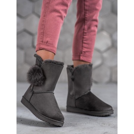 SHELOVET Mukluki con pompón gris 1