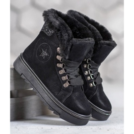 SHELOVET Botas negras con cordones negro 1